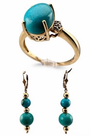 10K Blue Stone Rings & Earrings