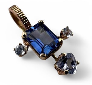 14K, 10K Blue Sapphire Pendant