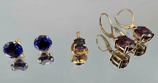 14K, 10K Purple Sapphire & Iolite Jewelry