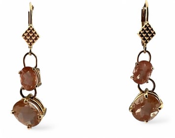 14K Honey Andesine Earrings