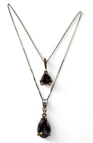 Two 10K Topaz Necklaces