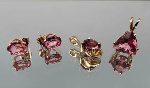14K Pink Tourmaline & Topaz Jewelry