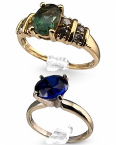 Two Gem Set 14K Rings