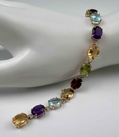 14K Gem Set Bracelet