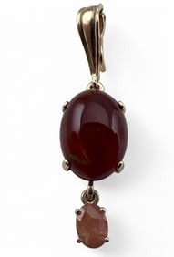 14K Opal Andesine Pendant