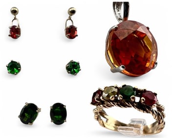 Lot Of 10K Gem Set Jewelry