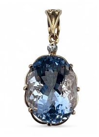 18K Blue Tourmaline Pendant