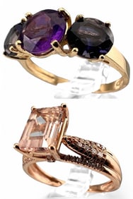 Two 14K Gem Set Rings