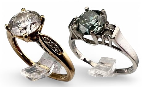 Two 14K Moissanite Rings