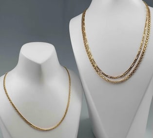 Three 10K Yellow Gold Necklaces