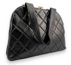 Chanel Black Matelasse Lambskin Hand Bag