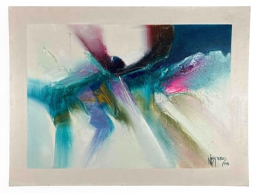 Michael Nisperos, (California, b. 1953) Abstract Oil On Canvas