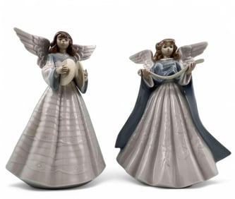 Two Lladro Porcelain Christmas Angels
