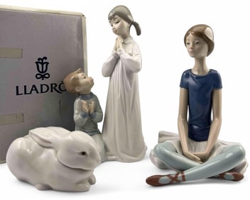Three Lladro Porcelain Figures With Original Boxes