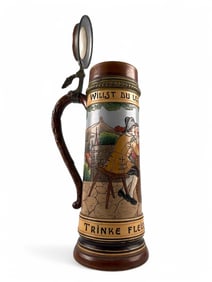Coblenz German Earthenware & Pewter Beer Stein