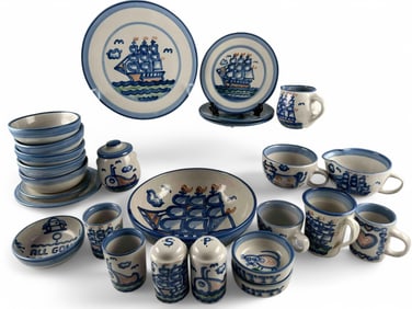 M.A. Hadley Pottery, 26 Pieces, Including Serving Bowl & Mugs