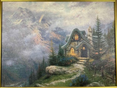 Thomas Kinkade, Sweetheart Cottage III, Hand Highlighted Canvas Lithograph