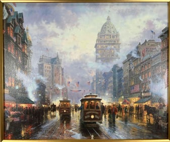 Thomas Kinkade, San Francisco Market Street, Canvas Lithograph, Publisher's Proof