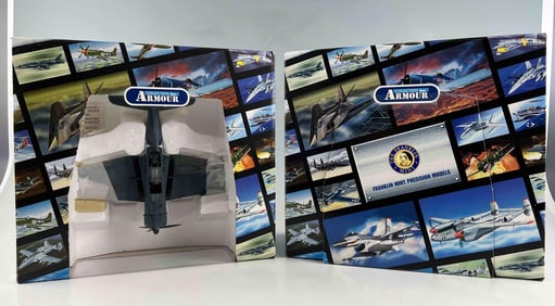 Two Franklin Mint Collection Armour Die Cast Plane Models