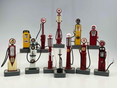 Twelve Danbury Mint Die Cast Classic American Gas Pump Models