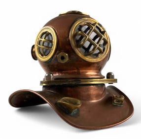 Copper & Brass Diving Helmet Model