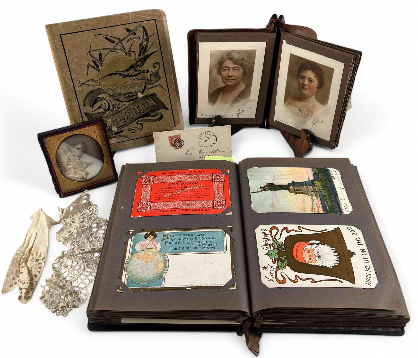 Lot Of Ephemera, Including Officers Of Rose Croix Album 1919-1920 & Post Card Album (1 of 20)