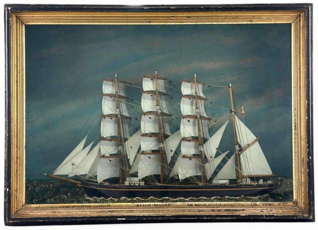 Ship Model Diorama Of The Barque "Brilliant" (1901-1916) (1 of 12)