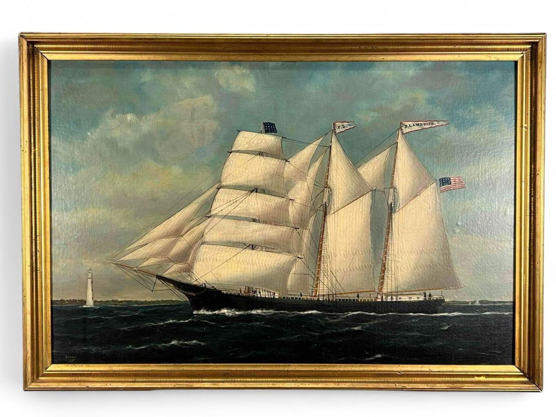 William Pierce Stubbs (American, 1842-1909), The Ship F. Lambrith, Oil On Canvas (1 of 15)