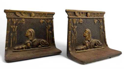 Bradley & Hubbard Egyptian Revival Cast Iron Sphinx Bookends (1 of 8)