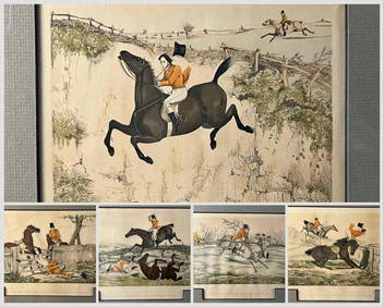 After Henry Thomas Alken (English, 1785-1851), From Sporting Notions, Five Equestrian Lithographs (1 of 20)