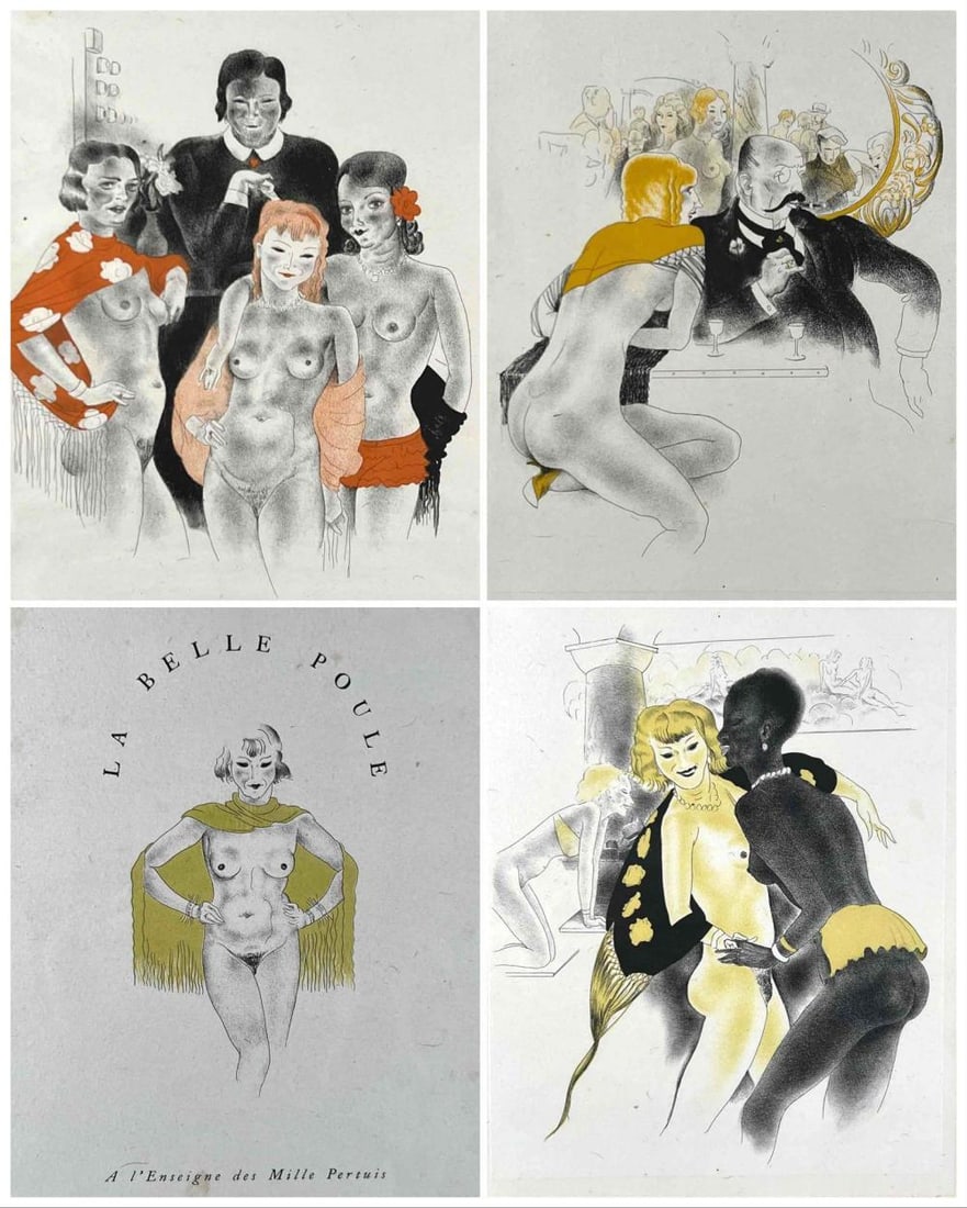 Clark Fay (American, 1894-1955) Four Lithographs From "La Belle Poule" (1 of 20)