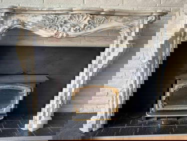 19th Century Rococo Revival Carved Marble Fireplace Surround (1 of 20)