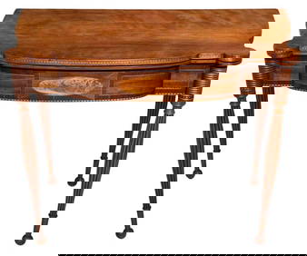 Fine Federal Inlaid Mahogany Lift Top Card Table, Late 18th or Early 19th Century (1 of 20)