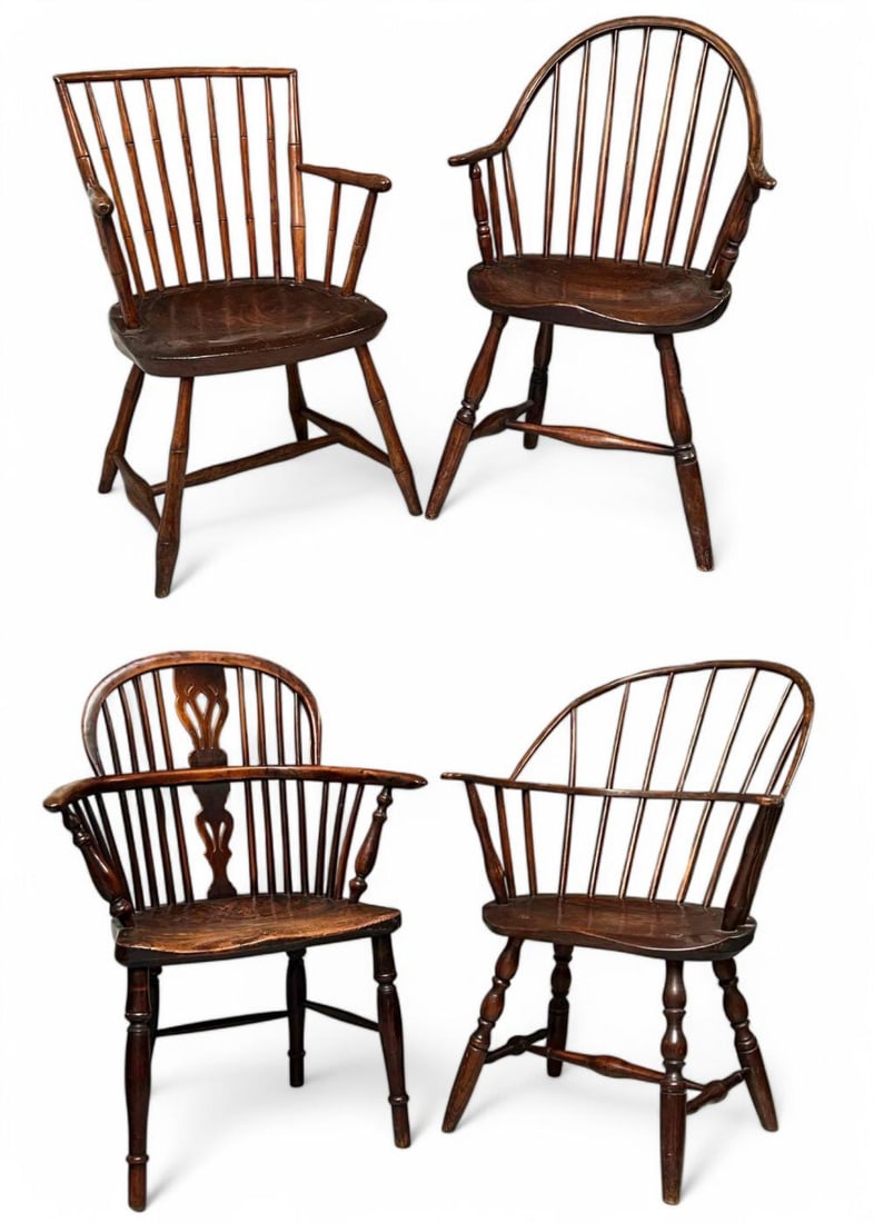 Four Antique Windsor Arm Chairs (1 of 20)