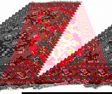Persian Wool Rug: Persian Wool Rug. Approximately 37.75L x 19.75W in.