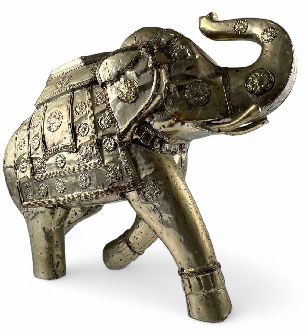 Large Brass Mounted Rajasthani Elephant (1 of 13)