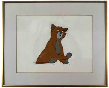 Tom O'Malley, Original Disney Animation Cell, The Aristocats (1970): Tom O'Malley, Original Disney Production Cell, The Aristocats (1970). As framed approximately 17.25W x 14.25H x 1.0D in. Sight approximately 12.5W x 9.5H in.