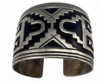 Vintage Hopi Sterling Silver Cuff Bracelet