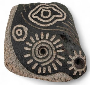 Carved Stone Petroglyph Sculpture