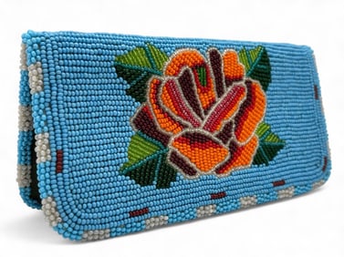 Navajo Hand Beaded Wallet Or Check Book Cover