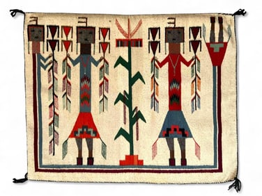 Vintage Navajo Yei Rug