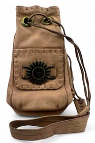 Lloyd Kiva New (Cherokee, 1916-2002), Native American Designer Drawstring Shoulder Bag