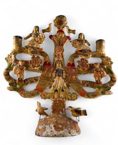 Intricate Mexican Folk Art Tree Of Life Candelabrum