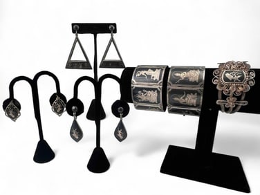 Grouping Of Sterling Siam Silver Jewelry