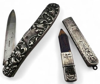 Sterling Silver Pocket Knife & Pencil
