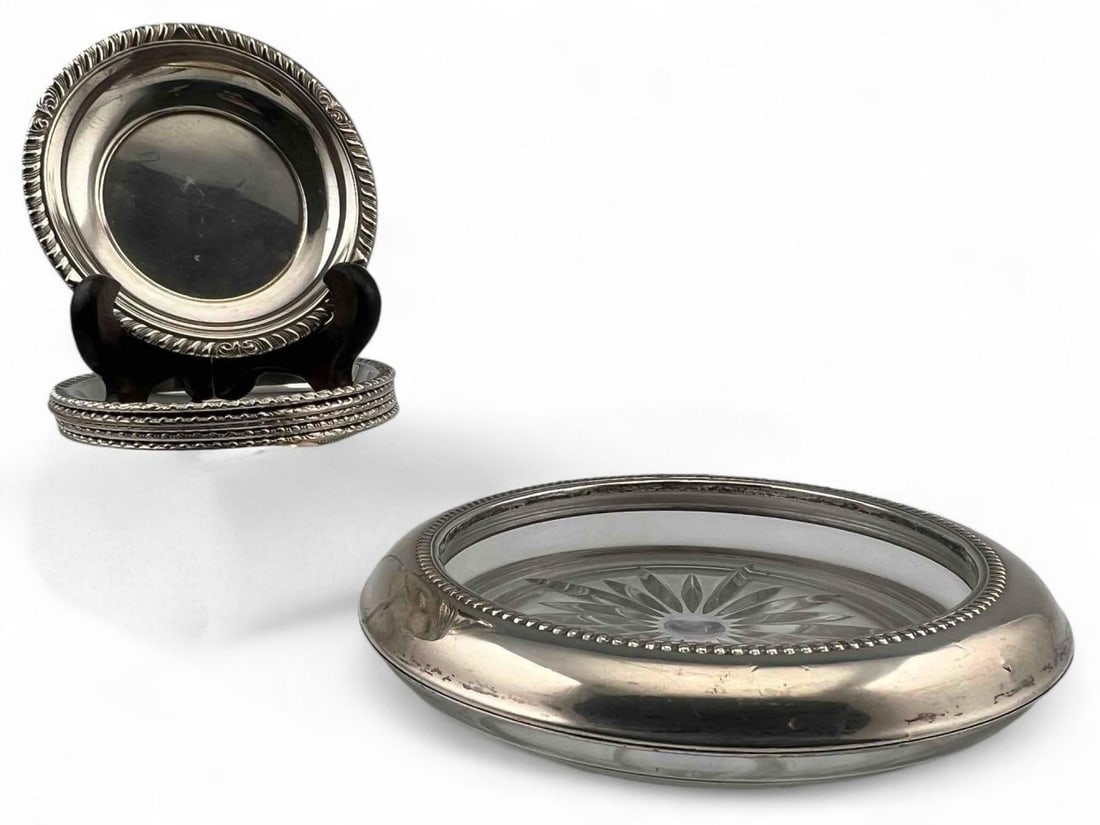 Set Of Six Sterling Silver Champagne Coasters (1 of 12)