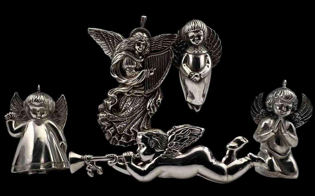 Sterling Silver Angel Christmas Ornaments, Including R.M. Trush, Reed & Barton (1 of 9)