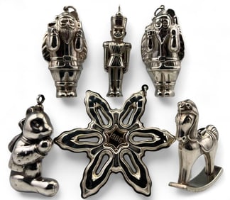 Sterling Silver Christmas Ornaments Including R.M. Trush Cazenovia, Gorham