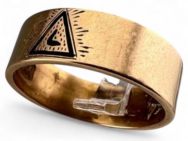 14K Enamel Masonic Ring