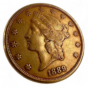 1889 U.S. Liberty Head Double Eagle Twenty Dollar Gold Coin